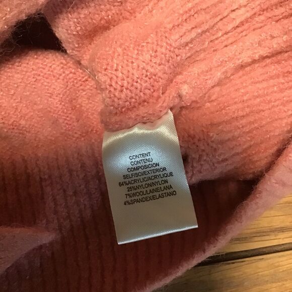 WAYF Women’s Pink Sweater Small Tie Waist Mock Neck Pullover NWT - Picture 9 of 10